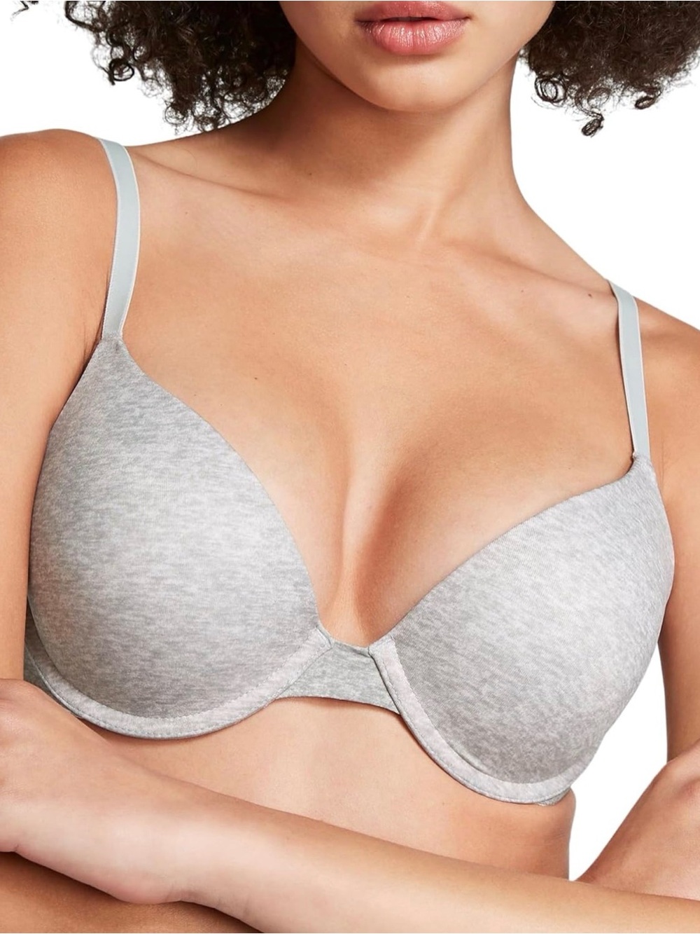 Victoria’s Secret PINK Wear Everywhere Push-Up Bra Gray White 36B Womens